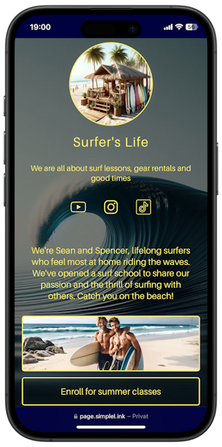 The Simple Page of surfing school Surfer's Life